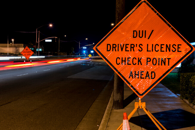 DUI check point in California
