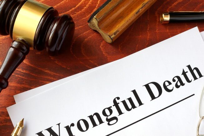 Wrongful death paperwork on desk