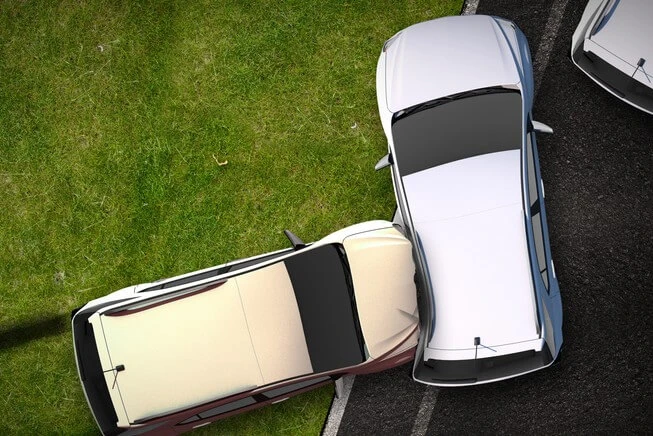 Two vehicles involved in side collision car accident